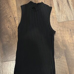 a new day Black Ribbed Tank Top